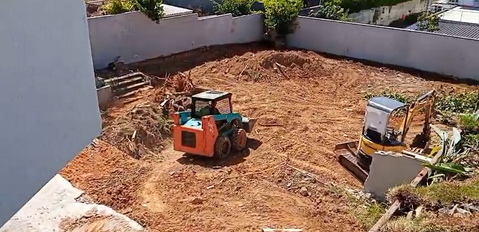 Vista aérea de terreno preparado